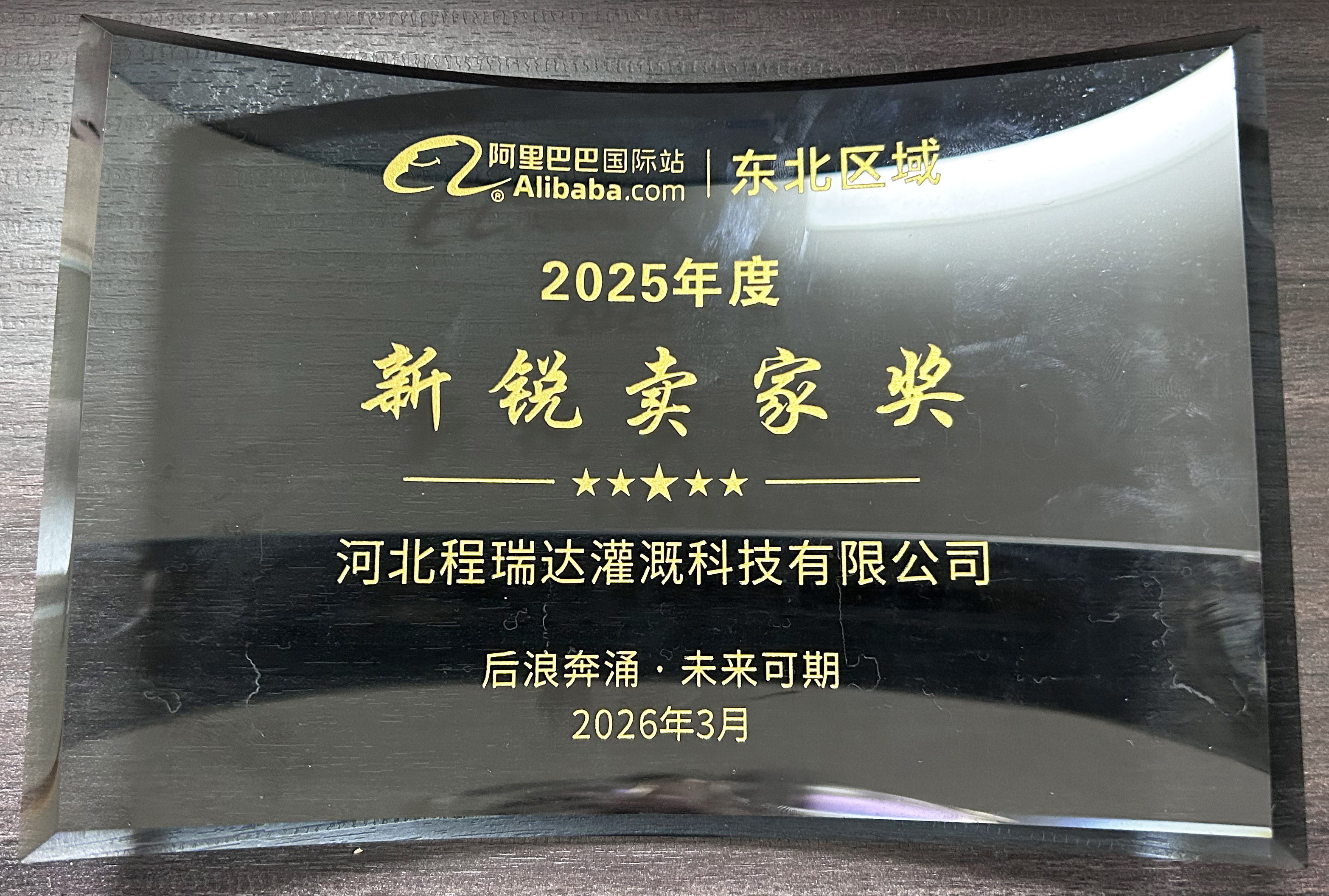 遂宁程瑞达灌溉 | 荣获阿里国际站新锐卖家奖